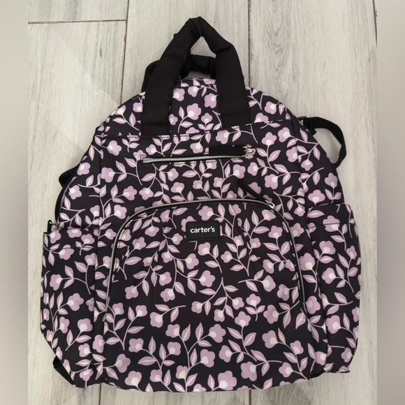 Carter's Out & About Diaper Backpack - Lavender Blossom - Picture 1 of 12